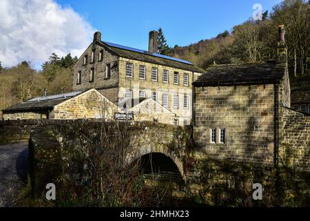 Gibson Mill, Hardcastle Crags, Hebden Bridge, West Yorkshire Stock Photo