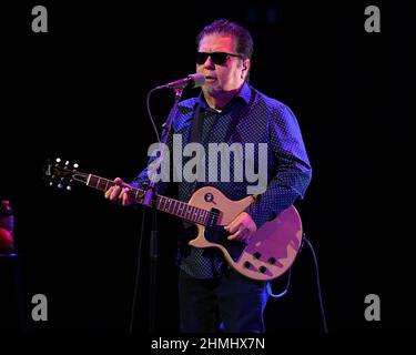 FORT LAUDERDALE, FL - FEBRUARY 09: Los Lobos performs at The Parker in conjunction with the release of their new album, Native Sons on February 9, 2022 in Fort Lauderdale, Florida. Credit: mpi04/MediaPunch Stock Photo