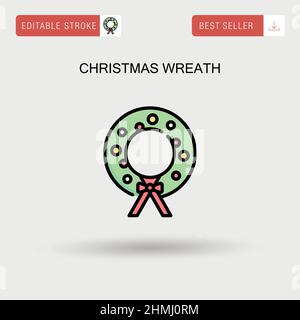Christmas Holiday Wreath Icon Stock Vector Image & Art - Alamy