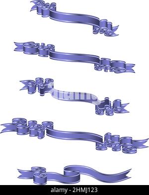 Ribbon banner set. Ideal for decorative designs. Vector illustration. Stock Vector