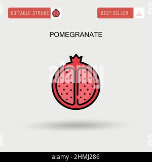 Pomegranate Simple vector icon. Stock Vector