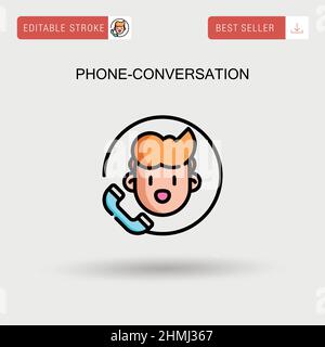Phone-conversation Simple vector icon. Stock Vector