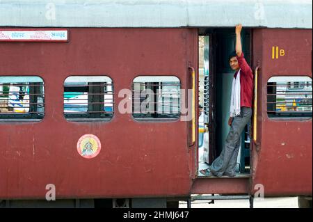 India Rajasthan. Passengers on a third class train Stock Photo - Alamy