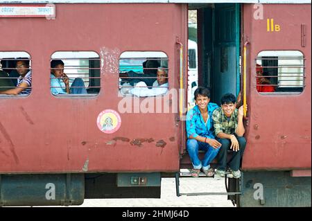 India Rajasthan. Passengers on a third class train Stock Photo - Alamy