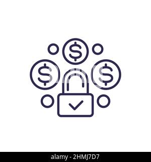fixed cost, price line icon Stock Vector