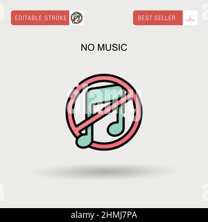 No music Simple vector icon. Stock Vector