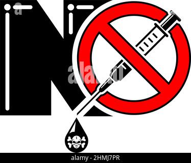 Anti-Vaccine Protest and Mandatory Immunization Refusal. Vector poster Stock Vector