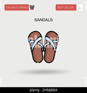 Sandals Simple vector icon. Stock Vector