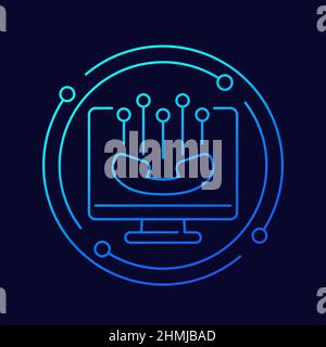 Voip phone call line icon for web Stock Vector