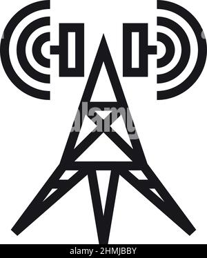 Broadcasting antenna icon. Metal tower for signal transmission Stock Vector