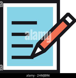 Paper document with pencil. Text editing symbol Stock Vector