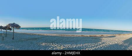 Panoramic view of one of the beautiful beaches of Cuba at Cayo Santa Maria Stock Photo