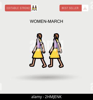 Women-march Simple vector icon. Stock Vector