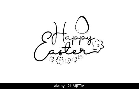 Easter Sunday. Christian festival and cultural brush calligraphy concept vector template for banner, card, poster, background. Stock Vector