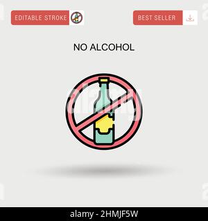 No alcohol Simple vector icon. Stock Vector