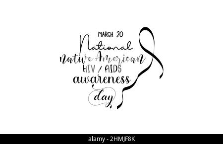 World AIDS Day. AIDS ribbon. Brush black typography for poster or t-shirt.  illustration isolated on white. Lettering composition Stock Photo - Alamy