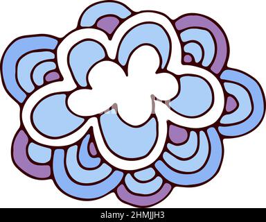 Cloud icon in cute cartoon style. Curvy shape Stock Vector