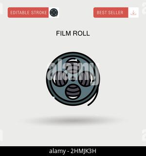 Film roll Simple vector icon. Stock Vector