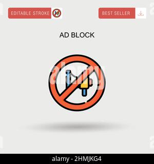Ad block Simple vector icon. Stock Vector