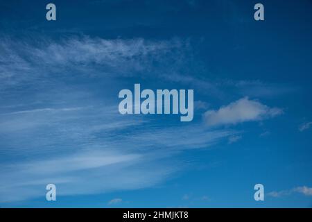 Blue sky with veil clouds Stock Photo