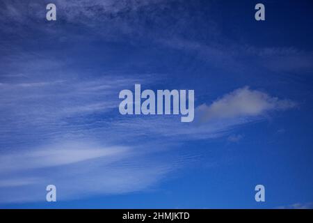 Blue sky with veil clouds Stock Photo