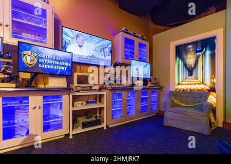 Texas, FEB 2 2022 - Interior view of the Bexar Heritage Center Stock Photo