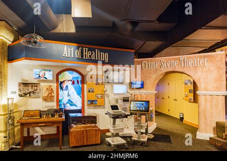 Texas, FEB 2 2022 - Interior view of the Bexar Heritage Center Stock Photo