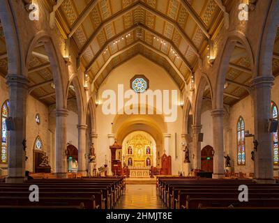 Texas, FEB 2 2022 - Interior view of the San Fernando Cathedral Stock Photo