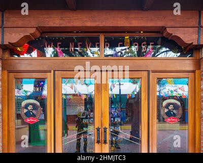 Texas, FEB 2 2022 - Mi Tierra restaurant in Historic Market Square Stock Photo