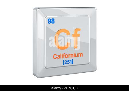 Californium Cf chemical element. Californium Sign with atomic number ...