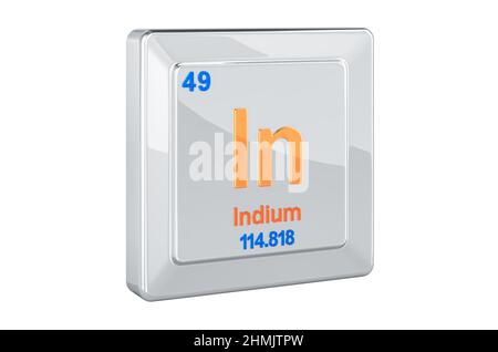 Indium Chemical 49 element of periodic table. Molecule And ...