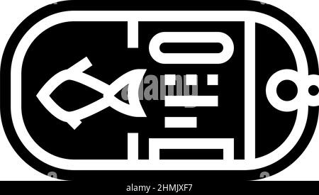 canned sea food glyph icon vector illustration Stock Vector