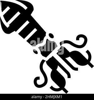 squid seafood glyph icon vector illustration Stock Vector