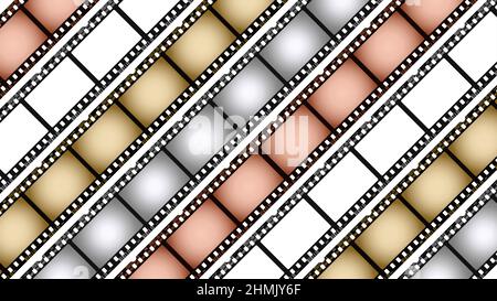 Film strip lines wallpaper. Old film movie Stock Vector