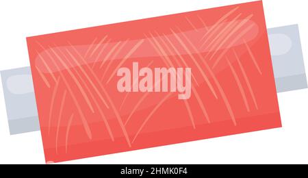 Red thread spool. Cartoon sewing bobbin icon isolated on white background Stock Vector