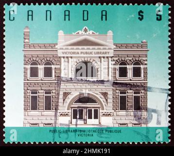 CANADA - CIRCA 1996: a stamp printed in Canada shows Public Library, Victoria, circa 1996 Stock Photo