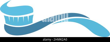 Toothbrush icon logo design template illustration vector Stock Vector