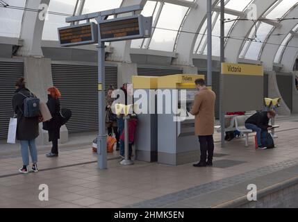 Metrolink tram ticket vending machine Manchester city centre UK Stock ...