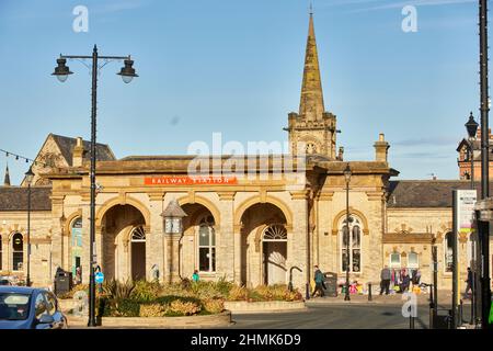 Railway station at Saltburn-by-the-Sea, Redcar and Cleveland, North Yorkshire, England Stock Photo