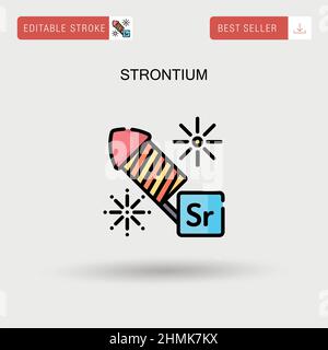 Strontium Simple vector icon. Stock Vector