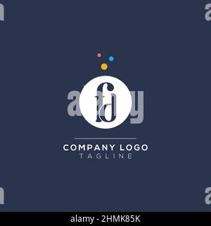 FD Initial Letter Design Vector with bubble Dots. Vector Lettering Illustration of a Colorful Alphabet with Bubbles. Stock Vector