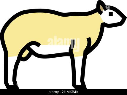 texel sheep color icon vector illustration Stock Vector