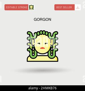 Gorgon Simple vector icon. Stock Vector