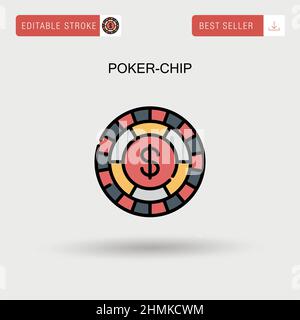 Poker-chip Simple vector icon. Stock Vector