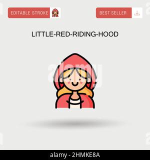Little-red-riding-hood Simple vector icon. Stock Vector