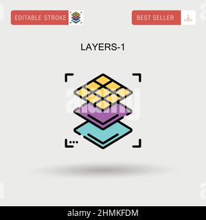 Layers-1 Simple vector icon. Stock Vector