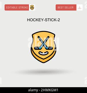 Hockey-stick-2 Simple vector icon. Stock Vector