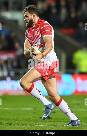 Alex Walmsley (8) of St Helens in action Stock Photo