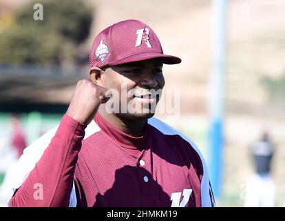 04th Aug, 2022. Baseball: Kiwoom Heroes vs. SSG Landers Yasiel Puig of the  Kiwoom Heroes celebrates after hitting a double during a Korea Baseball  Organization regular season game against the SSG Landers