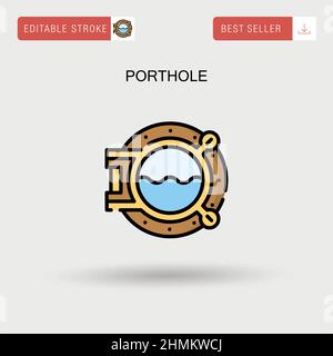 Porthole Simple vector icon. Stock Vector